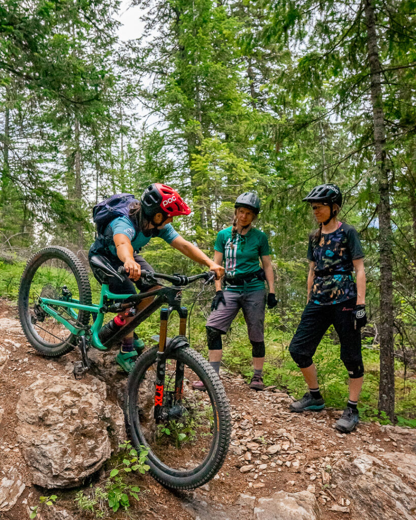 Instructor teaching jumps progression with Shred Sisters