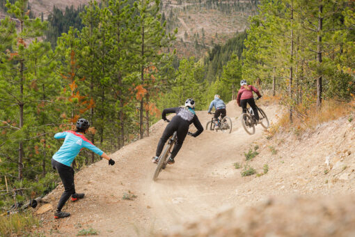 Learning to mountain bike at Toby Creek, Alberta